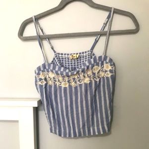 Hollister Blue Flower Crop Top